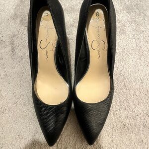 Jessica Simpson Black Textured Heels- Size 8